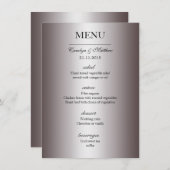 Menu chic élégant de noces d'argent (Devant / Derrière)