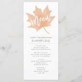 Menu Chic Feuilles D'Automne Thanksgiving (Devant)