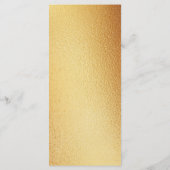 Menu Chic Géométrique Mariage floral à huile d'or (Dos)