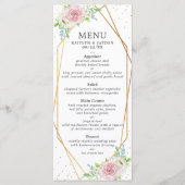 Menu Chic Géométrique Mariage floral à huile d'or (Devant)