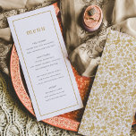 Menu Chic Golden Ditzy Floral Mariage<br><div class="desc">Une délicate palette de couleurs dorées crée une atmosphère romantique chic à ces menus vintages et mariages modernes. L'avant présente une typographie moderne dans une disposition boutonnée tandis que le dos se propage avec des fleurs florales ditsy. Customisez à votre événement et jumelez-vous avec les pièces de la suite de...</div>