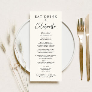 Menu Chic Manger Boire Célébrer la crème Mariage