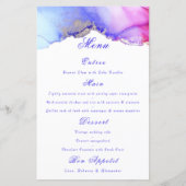 Menu Chic Mariage blanc violet (Devant)