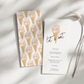 Menu Chic moderne aquarelle glace Fête des mariées crèm