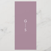 Menu Chic moderne Dusty violet Mariage Monogramme (Dos)