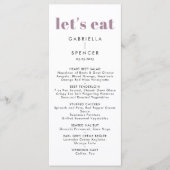 Menu Chic moderne Dusty violet Mariage Monogramme (Devant)