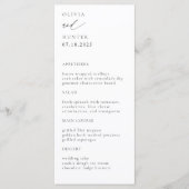 Menu Chic moderne Mariage noir & blanc (Devant)