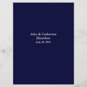 Menu Chic Navy Blue and White Custom Wedding (Dos)