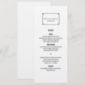 Menu chic noir de mariage de Deco (Devant / Derrière)