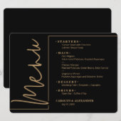 Menu Chic Noir et Or (Devant / Derrière)