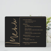 Menu Chic Noir et Or (Debout devant)