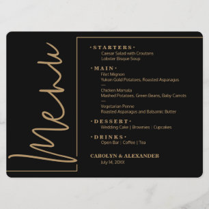 Menu Chic Noir et Or