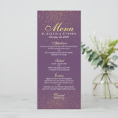 Menu Chic Parties scintillant violet et or Mariage (Debout devant)