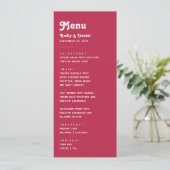 Menu Chic Retro Été brillant Mariage rose chaud (Debout devant)