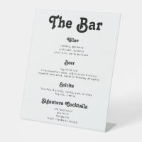 Menu Chic Retro Vintage Wedding Drinken Bar