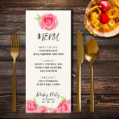 Menu Chic Rose Floral Derby Day Party