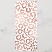 Menu Chic Rose Gold Leopard Cheetah Poster de animal (Dos)