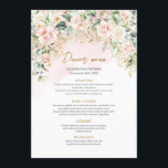 Menu Chic rose pastel roses sauge verdure or mariage<br><div class="desc">Notre collection exquise de papeterie d'occasion présente un mélange captivant de délicates roses pastel roses, d'eucalyptus frais et d'élégants étincelles de parties scintillant d'or. Cette combinaison sophistiquée crée une esthétique étonnante et luxueuse, parfaite pour ajouter une touche d'élégance à tout événement. Le mélange harmonieux d'éléments botaniques et d'accents chatoyants présente...</div>