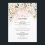 Menu Chic rose pastel roses sauge verdure or mariage<br><div class="desc">Notre collection exquise de papeterie d'occasion présente un mélange captivant de délicates roses pastel roses, d'eucalyptus frais et d'élégants étincelles de parties scintillant d'or. Cette combinaison sophistiquée crée une esthétique étonnante et luxueuse, parfaite pour ajouter une touche d'élégance à tout événement. Le mélange harmonieux d'éléments botaniques et d'accents chatoyants présente...</div>