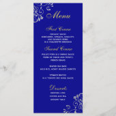 Menu Chic Royal Blue Silver Mariage (Devant)