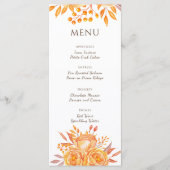Menu Chic Rustique Burnt Orange Floral Terracotta Maria (Devant)