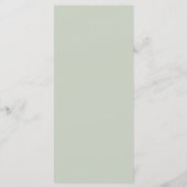 Menu Chic Script Eucalyptus Foliage Mariage vert (Dos)