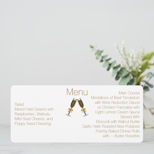 Menu Chic Skinny Custom Wedding (Debout devant)