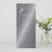 Menu Chic toile d'araignée diamantée gris argenté plat (Debout devant)