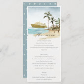 Menu Chic Tropical Seascape Palm Beach Mariage de crois (Devant / Derrière)