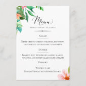 Menu Chic Typographie Île Mariage Floral (Devant)
