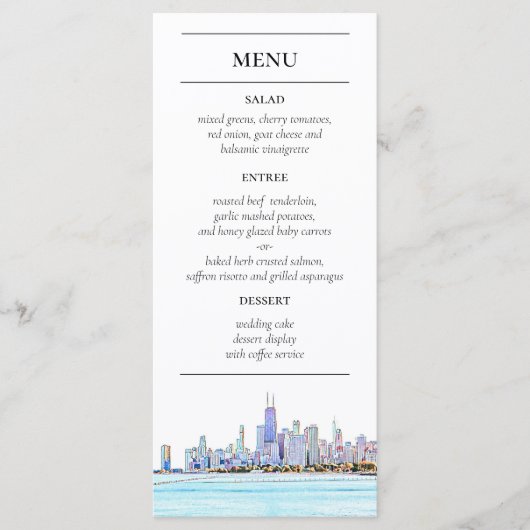 Menu Chicago Skyline Reception (Voorkant)