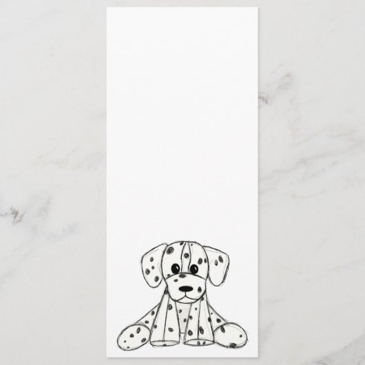 Menu Chien en dalmate dessin simple noir (Devant)