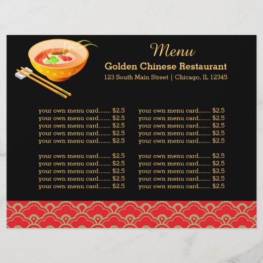 Menu Chinees restaurant (Voorkant)
