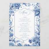 Menu Chinoiserie Arbre Motif et Frontière Florale ID109 (Devant)