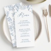 Menu Chinoiserie bleue française Fête des mariées flora