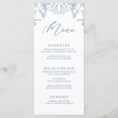 Menu Chinoiserie bleue française Fête des mariées flora (Devant)