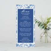 Menu Chinoiserie Blue Birds and Flowers Mariage (Debout devant)