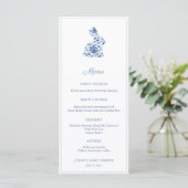 Menu Chinoiserie Bunny Blue Et White Baby shower Party (Debout devant)