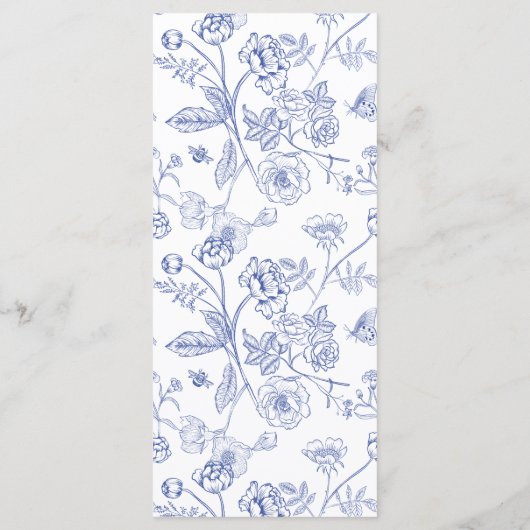 Menu Chinoiserie Floral Mariage (Dos)