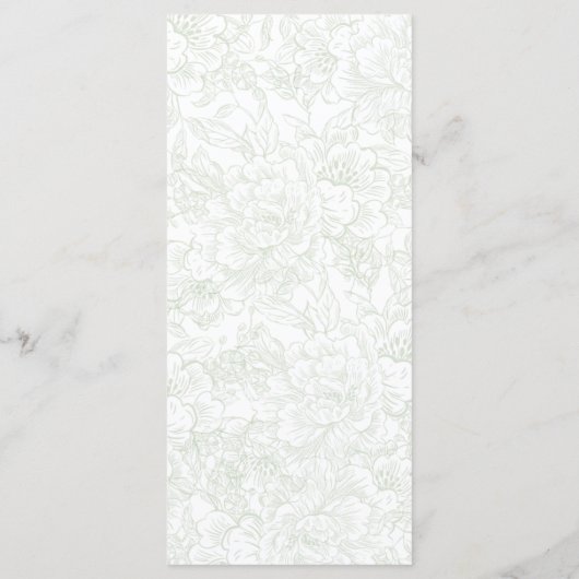 Menu Chinoiserie Green Sage Peony Mariage (Dos)