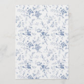 Menu Chinoiserie Quelque chose de bleu Fête des mariées (Dos)