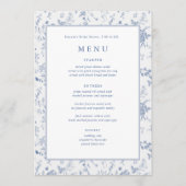 Menu Chinoiserie Quelque chose de bleu Fête des mariées (Devant)