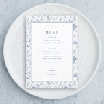 Menu Chinoiserie Quelque chose de bleu Fête des mariées<br><div class="desc">Bleu roux,  Bleu Vintage,  Élégant Mariage 5x7" Cartes Menu plat Élégante Calligraphie Manger et boire Menus Mariages | Calligraphie simple Menus Mariage rustique Menus Mariage,  Menu Mariage rustique,  Menu Floral Wedidting,  Menu Table Mariage</div>