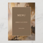 Menu Chocolat d'or moderne Mariage d'aquarelle artistiq (Dos)