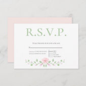 Menu Choice RSVP - Roze Blush Floral Accent (Voorkant / Achterkant)