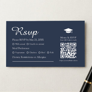 Menu Choix de la Marine moderne bleu QR Graduation