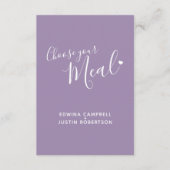 Menu choix options de repas texte de script violet (Devant)