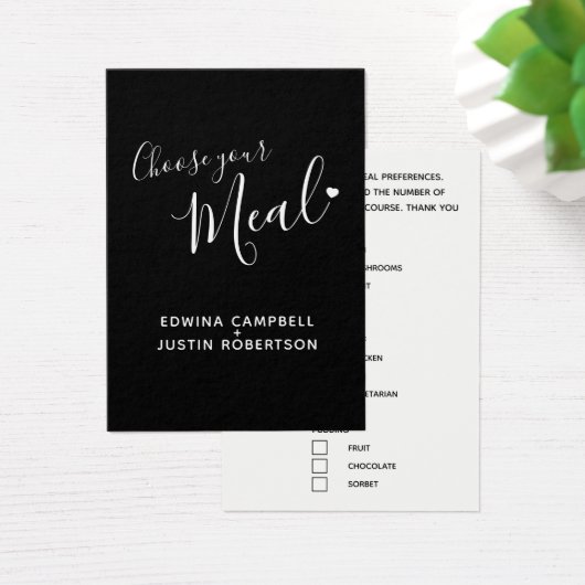 Menu choix options repas script texte noir (Bureau)