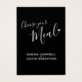 Menu choix options repas script texte noir (Devant)