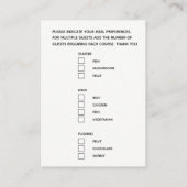 Menu choix options repas script texte noir (Dos)